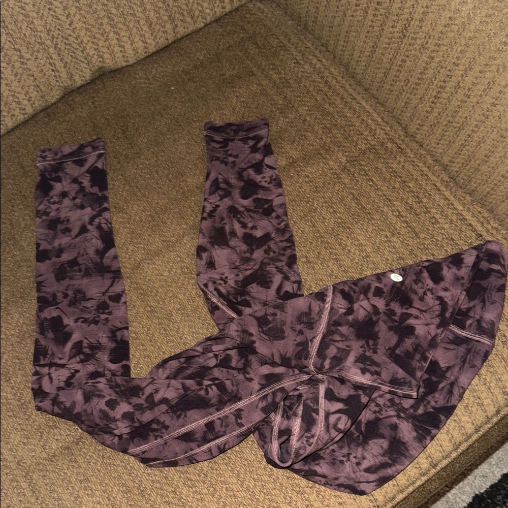 Lululemon Athletica Dark Purple Patterned Leggings